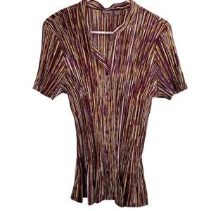 Laura Scott pleated stretch blouse XL